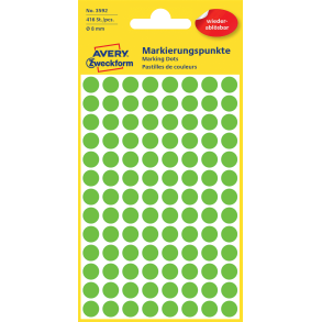 Avery manuel etiket aftagelig 8mm grn (416)