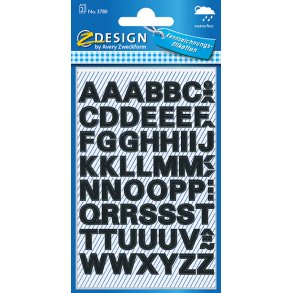 Avery manuel etiket bogstav A-Z 9,5mm sort (130)