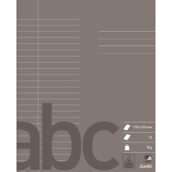 Bantex Skolehfte 17X21 24 Linjer, Antracitgr