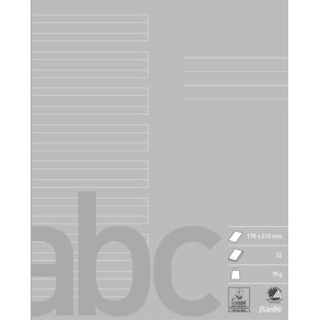 Bantex Skolehfte 17x21 24 linjer 32 blade gr