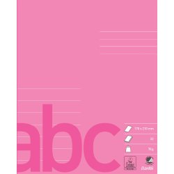 Bantex Skolehfte 17x21 7 linjer 32 blade pink