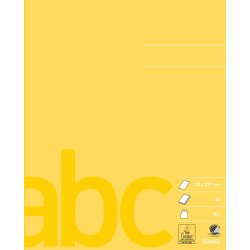 Bantex Skolehfte 17x21 u/linjer 32 blade gul