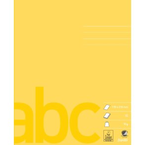 Bantex Skolehfte 17x21 u/linjer 32 blade gul