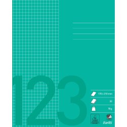 Bantex Skolehfte 17x21 kvadreret 5x5 32 blade grsgrn