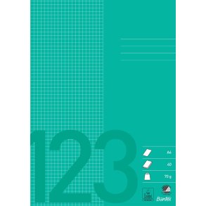 Bantex Skolehfte A4 kvadreret 5x5 40 blade grsgrn