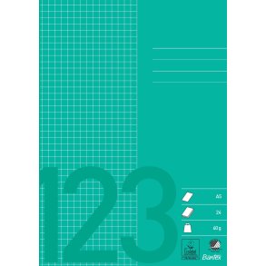 Bantex Skolehfte A5 kvadreret 5x5 24 blade grsgrn