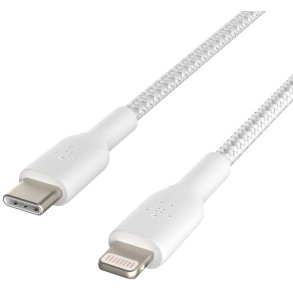 Belkin USB-C to Lightning Braided, White (1m)
