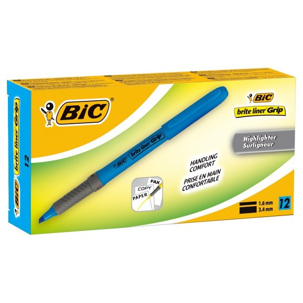 BIC overstregningspen Brite Liner Grip bl�