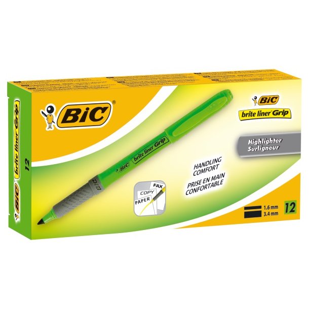 BIC overstregningspen Brite Liner Grip gr�n