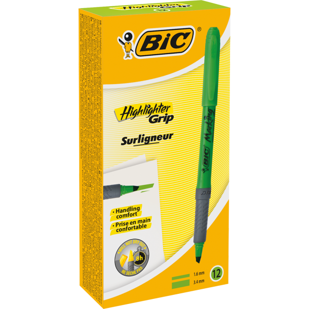 BIC overstregningspen Brite Liner Grip gr�n
