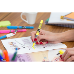 BIC overstregningspen Brite Liner Grip gul