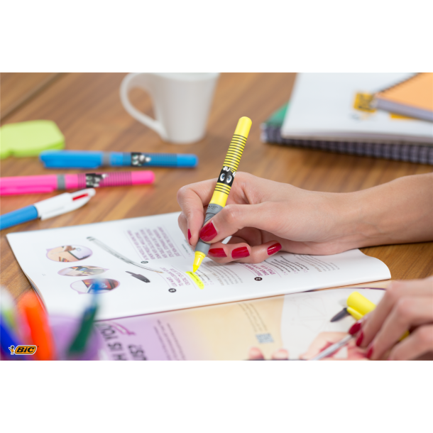 BIC overstregningspen Brite Liner Grip gul