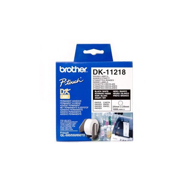 Round labels �24 white paper (1000)