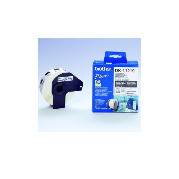 Round labels �12 white paper (1200)