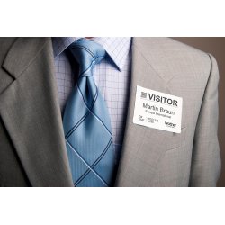 Pre-cut visitor badge for clothing 86x60 mm