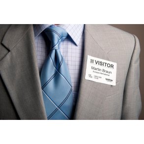 Pre-cut visitor badge for clothing 86x60 mm