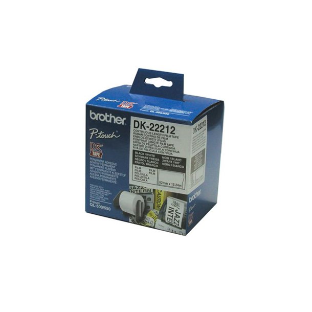 Brother labels 62mmx15,24m white film