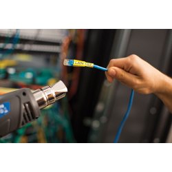 HSe-221E sort p� gul krympeflextape  21 mm