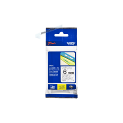 Brother TZe Tape - 6mm x 8m, Transparent (sort skrift)