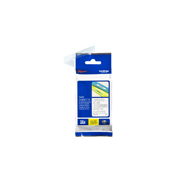Brother TZe Tape - 18mm x 8m, Transparent (hvid skrift)