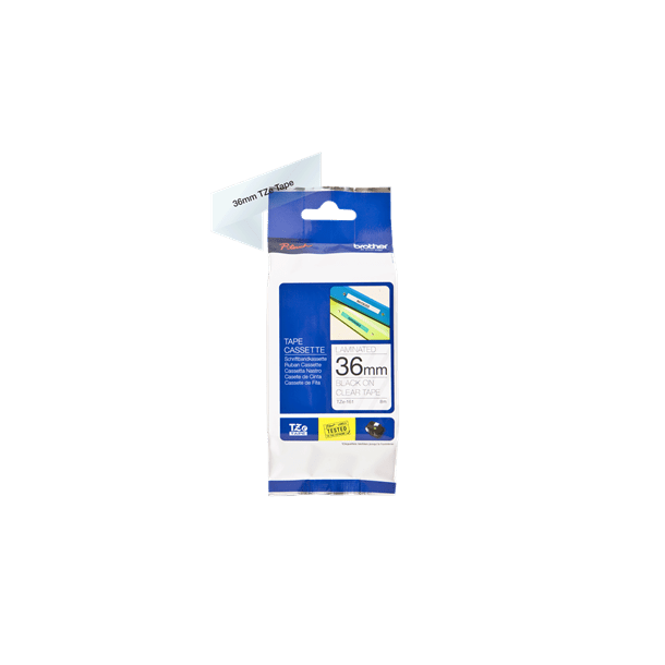 Brother TZe Tape - 36mm x 8m, Transparent (sort skrift)