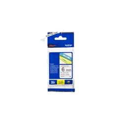 Brother TZe Tape - 6mm x 8m, Hvid (sort skrift)