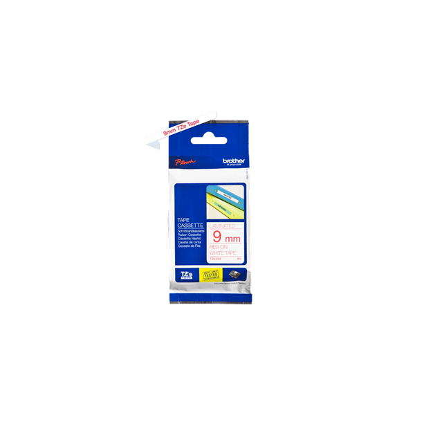 Brother TZe Tape - 9mm x 8m, Hvid (r�d skrift)