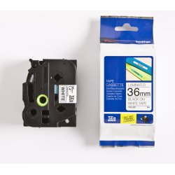 Brother TZe Tape - 36mm x 8m, Hvid (sort skrift)