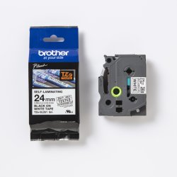 Brother TZeSL Selvlaminerende Tape - 24mm x 8m, Hvid (sort skrift)