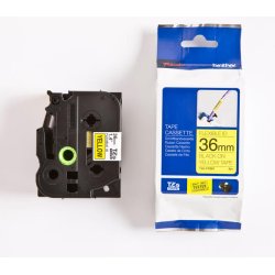 Brother TZe Fleksibel Tape - 36mm x 8m, Gul (sort skrift)