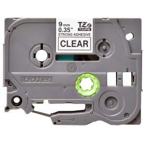 Brother TZeS Ekstra St�rkt kl�bende Tape - 9mm x 8m, Klar (sort skrift)