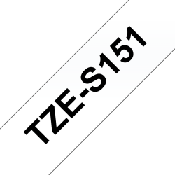 Brother TZeS Ekstra St�rkt kl�bende Tape - 24mm x 8m, Klar (sort skrift)