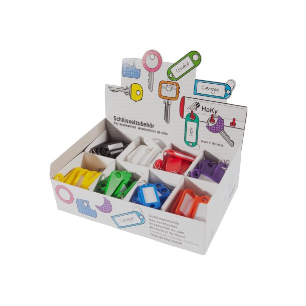 N�glering med s-krog ass. farver i display (200)