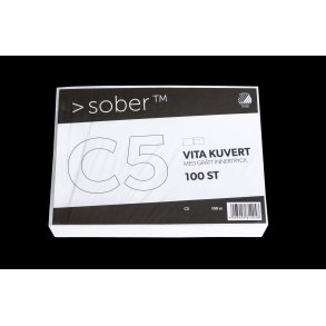 Konvolut Sober C5 Hvid 90g P&S (100)