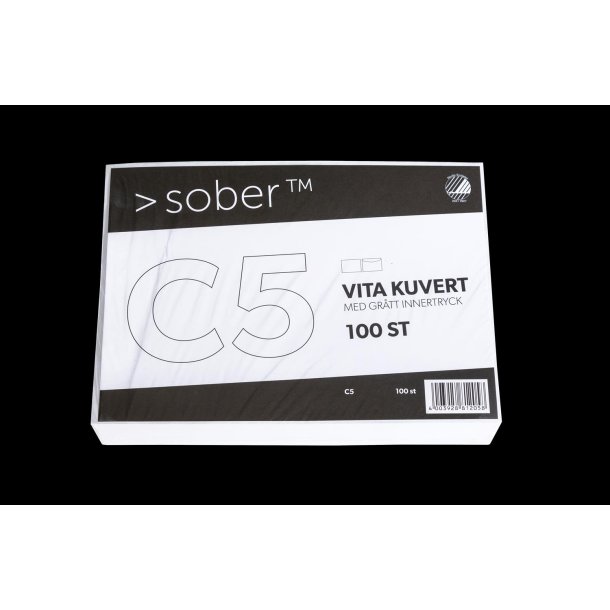 Konvolut Sober C5 Hvid 90g P&S (100)