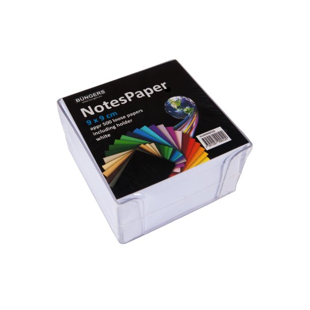 Kubusblok m/holder ikke kl�bende 90x90mm 500 ark hvid