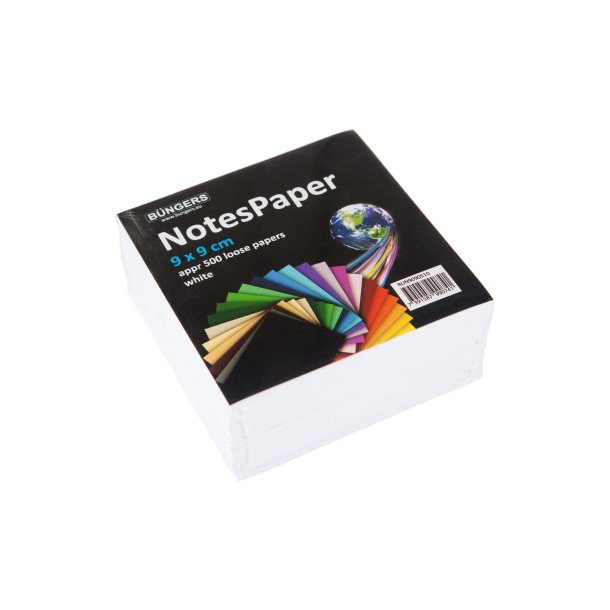 Kubusblok ikke-kl�bende 90x90mm 500 ark hvid