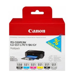 PGI-550/CLI-551 PGBK/C/M/Y/BK/GY multi pack
