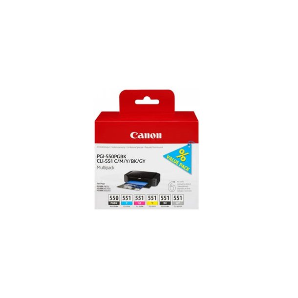PGI-550/CLI-551 PGBK/C/M/Y/BK/GY multi pack