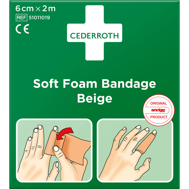 Soft Foam Bandage Beige 6cm x 2m
