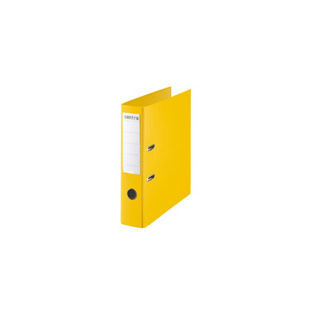 Brevordner u/metalskinne PP A4 75mm gul