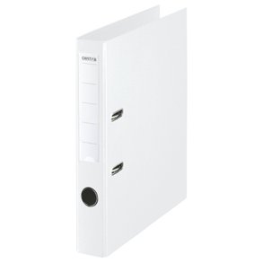 Brevordner u/metalskinne PP A4 50mm hvid