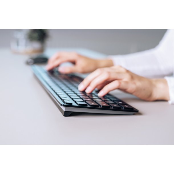 Cherry KW 9100 Slim Wireless Keyboard, Black/Grey
