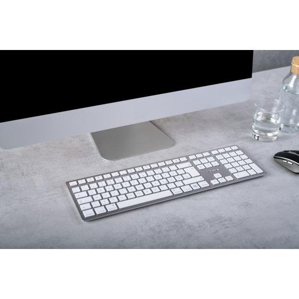 Cherry KW 9100 Slim for MAC Wireless Keyboard, Silver/White