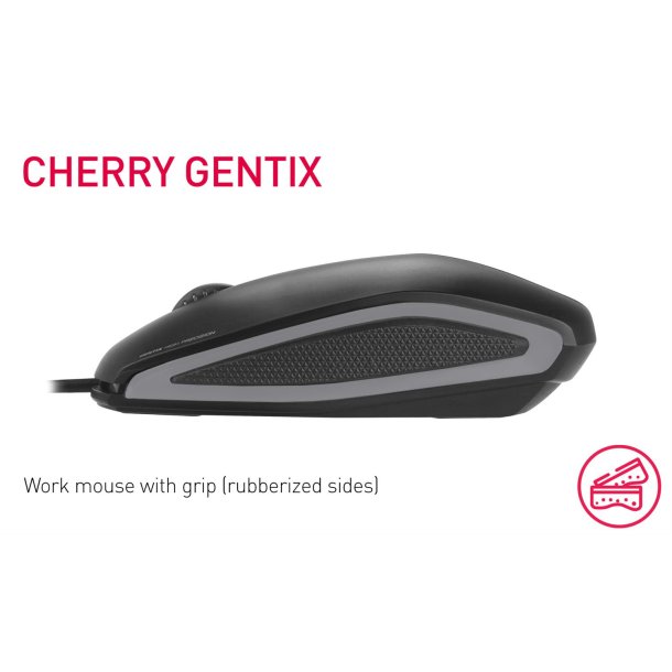 Cherry Gentix Corded Optical Mouse, Black