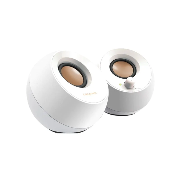 Pebble 2.0 USB Speakers, White