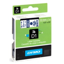 DYMO D1 Tape - 12mm x 7m, Hvid (bl� skrift)