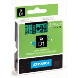 DYMO D1 Tape - 12mm x 7m, Gr�n (sort skrift)