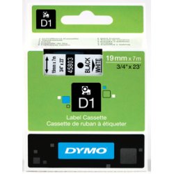 DYMO D1 Tape - 19mm x 7m, Hvid (sort skrift)