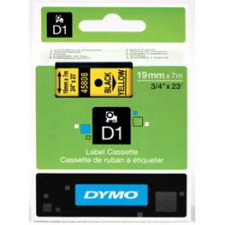 DYMO D1 Tape - 19mm x 7m, Gul (sort skrift)